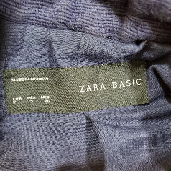 Zara Basic Womens Blue Aztec Tribal‎ Moto Asymmetrical Full Zip Jacket Size S - Picture 3 of 11